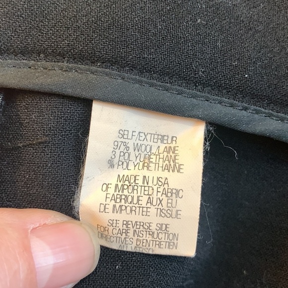 Theory | Classic Black Wool Blend Side Zip Stretch Notched Hem Pants Trousers 8 - Picture 11 of 14